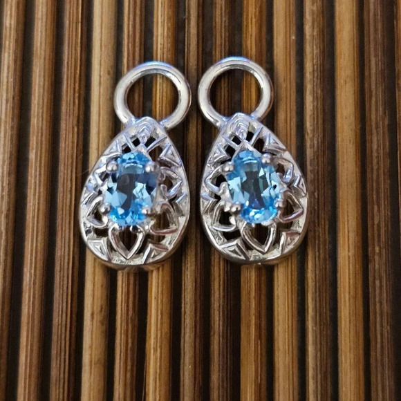 Sterling Silver Citrine & Topaz Pendant-Petite Signed Thailand CNA - Picture 2 of 7